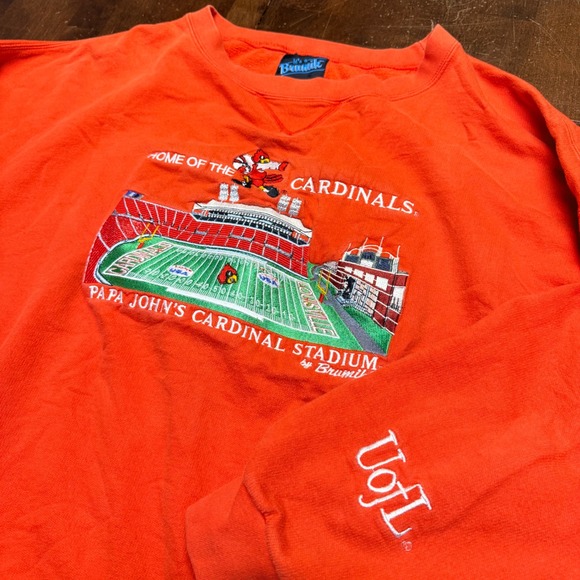 VTG Brumik Louisville Cardinals Football Sweatshirt XL Papa Johns Stadium UofL
